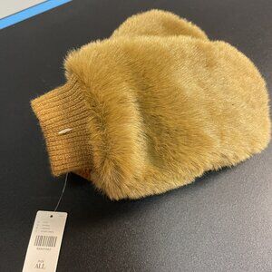 Anthropologie Faux Fur Pull On Mittens Brown Size One Size